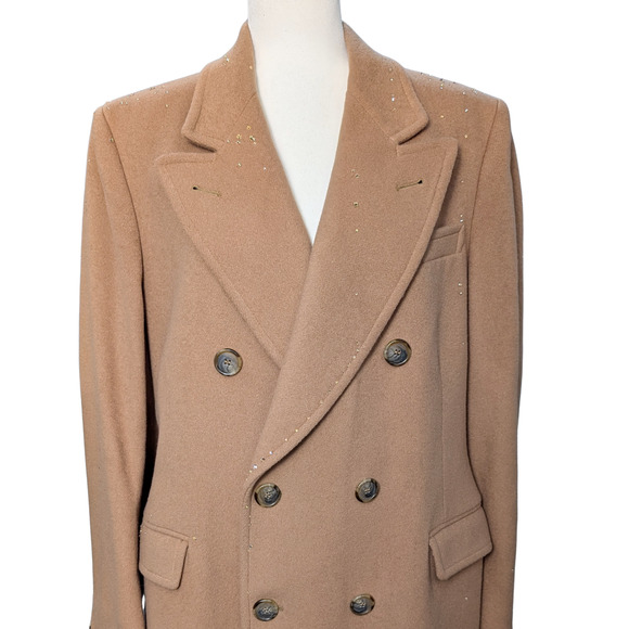 Tempo Europe London Fog 100% Wool Upcycled with 500 Austrian Crystals Coat - M/L - Picture 5 of 16